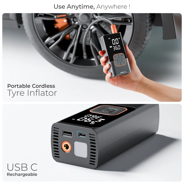 XECH Inflate - CORDLESS TYRE INFLATOR - Inflate, Black