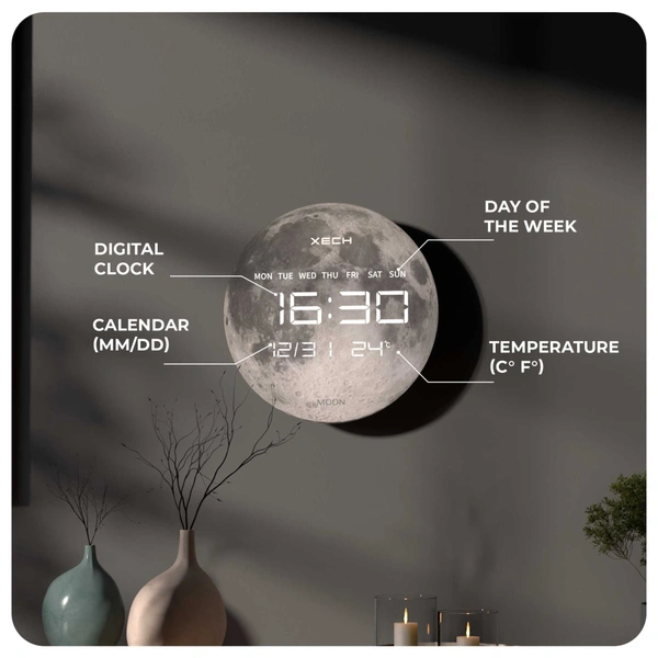 XECH Solaris Plus Moon - The future of LED clocks - Moon