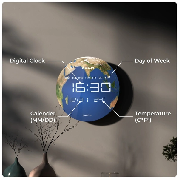 XECH Solaris Plus Earth - The future of LED clocks - Earth
