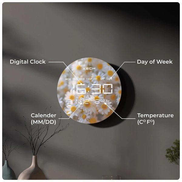 XECH Solaris Plus Floral - The future of LED clocks - Floral