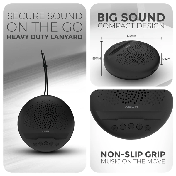 Xech Arc Bluetooth Speaker with Phone Holder - Black