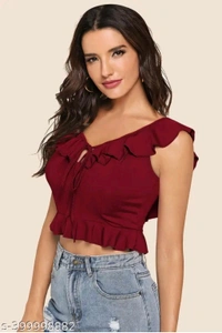 Norzy Paris  JEGWIN WOMEN TOP , T SHIRTS  - Maroon, S