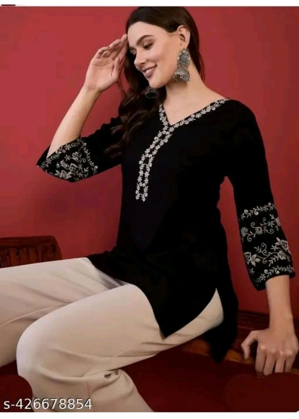 Short Kurti For Women  - Black, XL