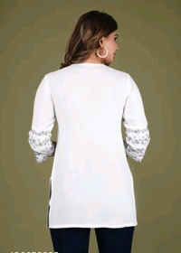 Short Kurti For Women  - White, XL