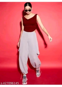 Womens Stretchable Crop Top  - Maroon, S