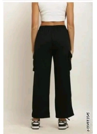 LUXCERA  CARGO PANTS FOR WOMWEN  - Black, 28