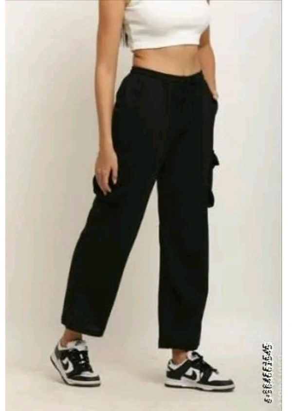 LUXCERA  CARGO PANTS FOR WOMWEN  - Black, 28