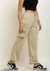 LUXCERA  CARGO PANTS FOR WOMWEN  - Beige, 30