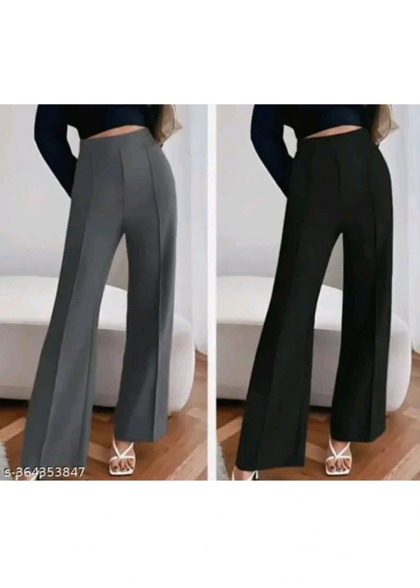 Women High Rise Trousers Combo Of 2 