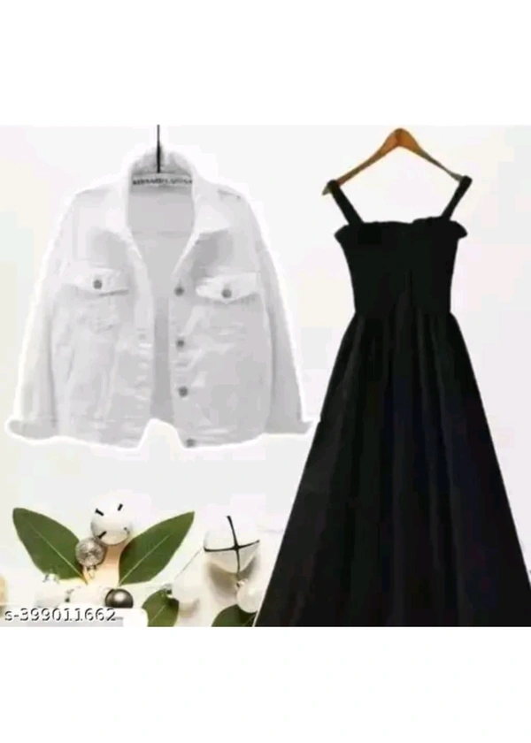 BLACK dress With White Jacket For Women 