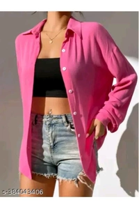 LUXCERA  FANCY GLAMOROUS WOMENS SHIRTS  - Wild Watermelon, L
