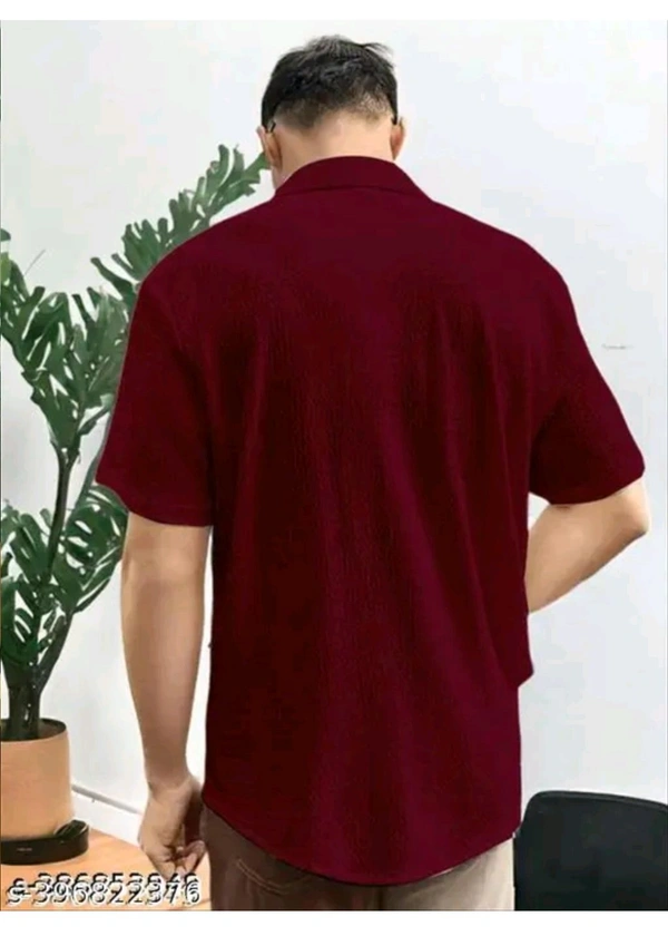 LUXCERA  Trendy Glamarous Mens Shirt  - Maroon, S