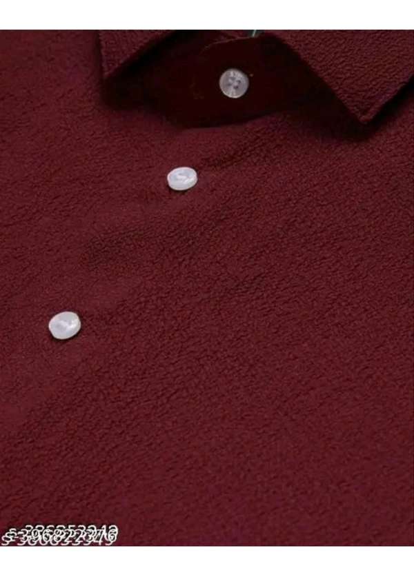 LUXCERA  Trendy Glamarous Mens Shirt  - Maroon, S