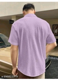 LUXCERA  Trendy Glamarous Mens Shirt  - Lavender Rose, S