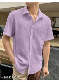 LUXCERA  Trendy Glamarous Mens Shirt  - Lavender Rose, S