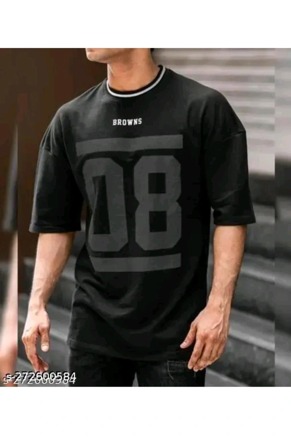 LUXCERA  Classic Sensational Men Cotton Blend T-shirt  - Black, S