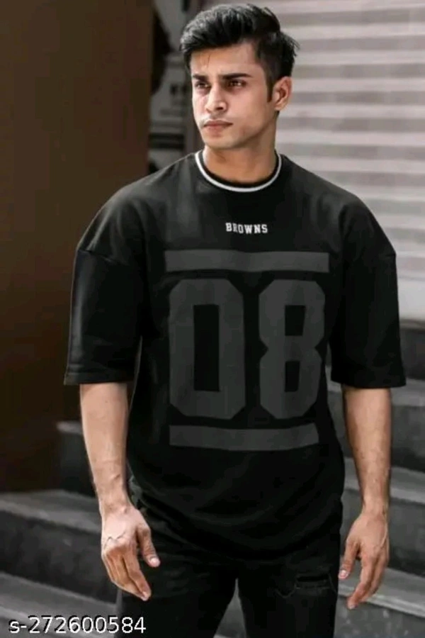 LUXCERA  Classic Sensational Men Cotton Blend T-shirt  - Black, M