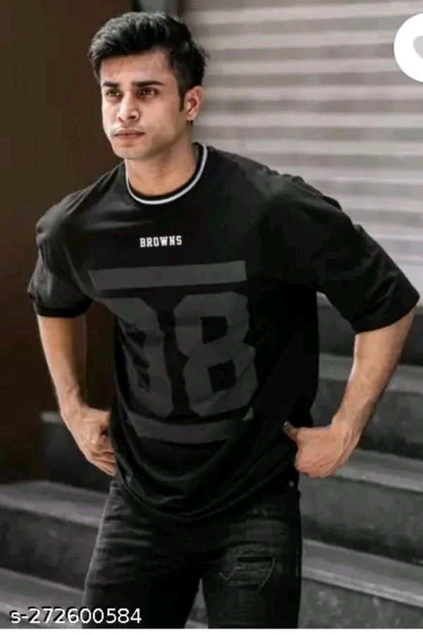 LUXCERA  Classic Sensational Men Cotton Blend T-shirt  - Black, XXL