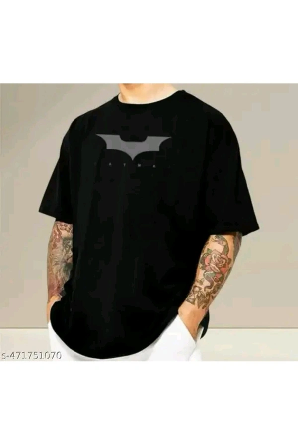Oversized Printed Mens Tshirt  - Black, L