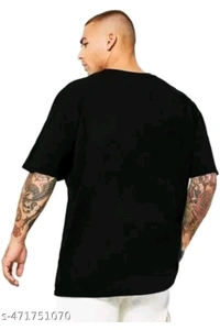 Oversized Printed Mens Tshirt  - Black, XL