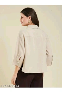 Women's Trendy Casual Shirt  - Beige, M