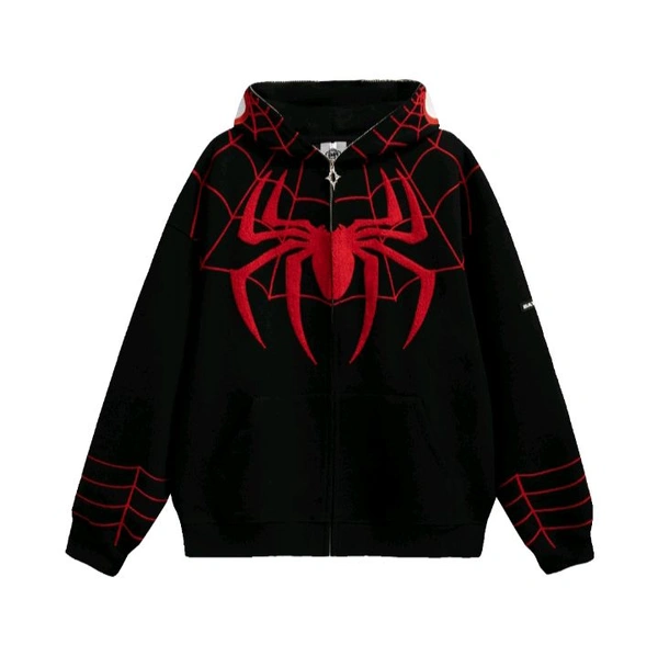 Black Spider Man Front And back Print  - Black, XL
