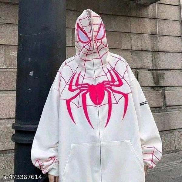 White Spider Print  - White, XL