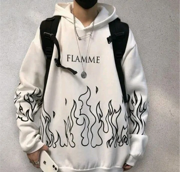 Printed Hoodie For Boys And Men - Buttermilk, M