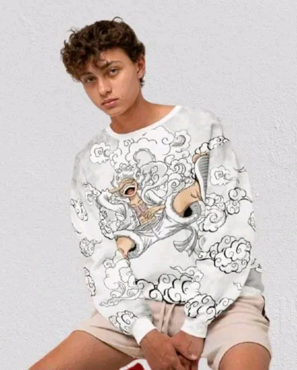 Men Full sleeve Printed Sweatshirt  - White, XL