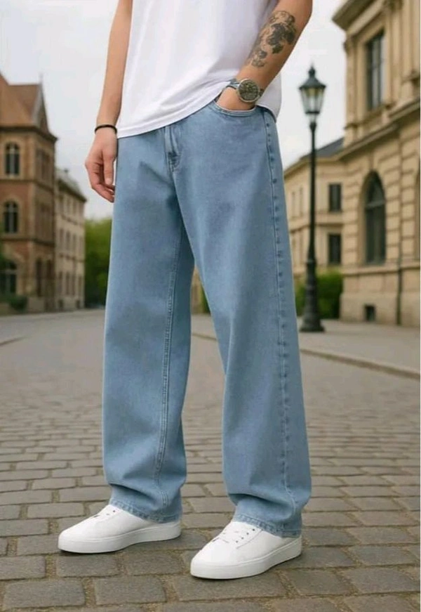 Baggy Ice Blue Jeans For Men - French Pass, 30