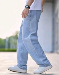 Baggy Ice Blue Jeans For Men - French Pass, 30