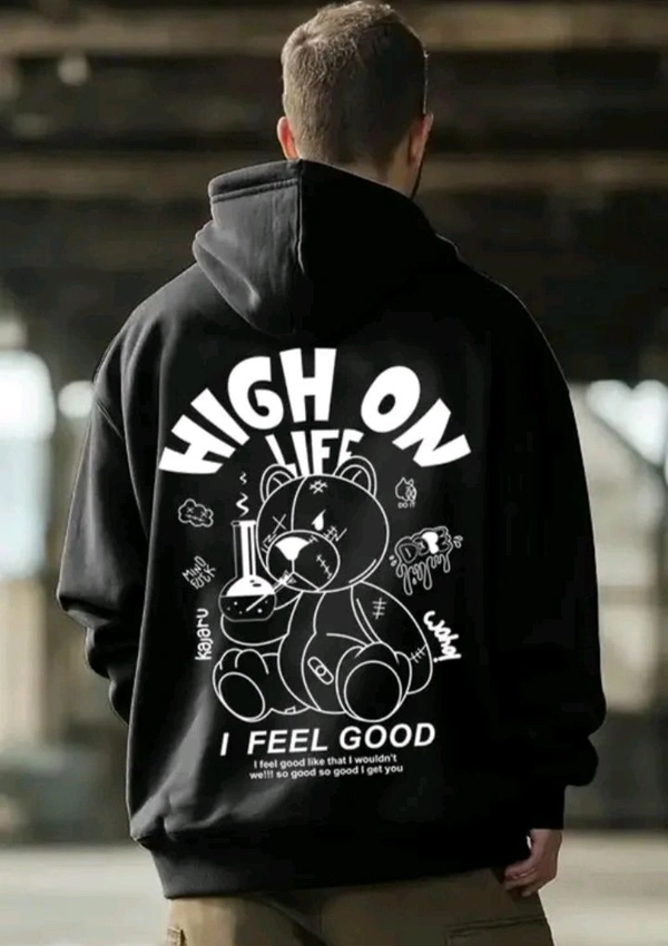 High On Hoodie For Men - M, Black