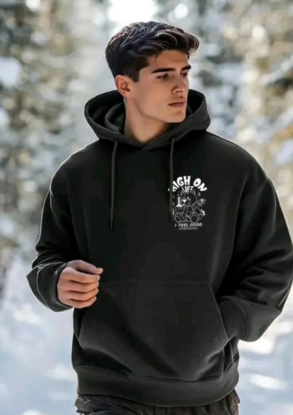 High On Hoodie For Men - M, Black