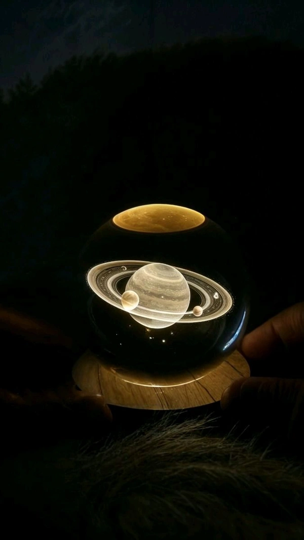 Saturn Crystal Lamp 