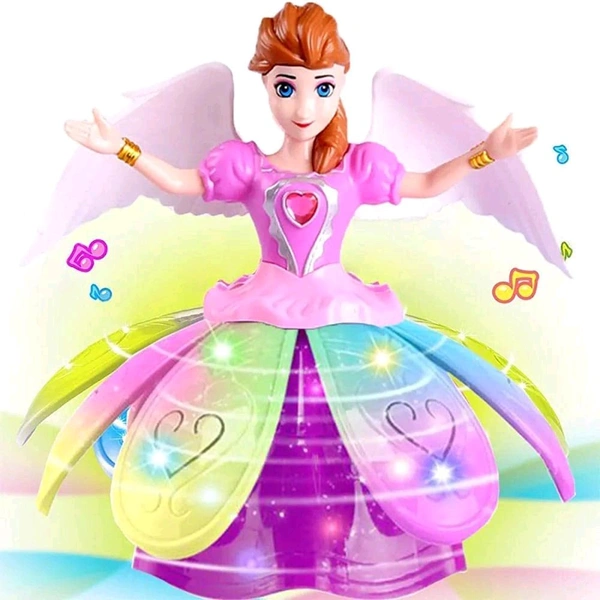 QuickPickDelhi EUPHORIA 360° Angel Girl Rotating Musical Toy with Lights & Bump-and-Go Action - 22×22×23