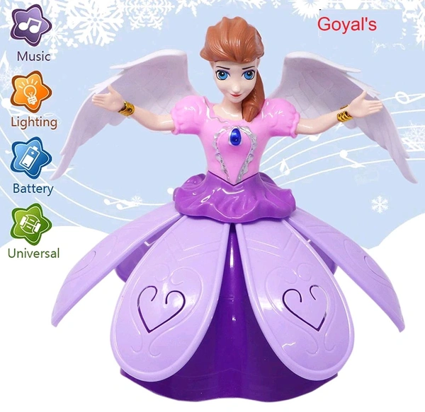 QuickPickDelhi EUPHORIA 360° Angel Girl Rotating Musical Toy with Lights & Bump-and-Go Action - 22×22×23