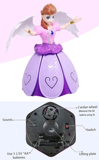 QuickPickDelhi EUPHORIA 360° Angel Girl Rotating Musical Toy with Lights & Bump-and-Go Action - 22×22×23