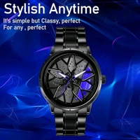 3d car Wheel Watch For Men, Alloy Strap,3d Watch Dial (Blue Colour)