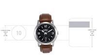 Primium Analogue Watch For Men,Black Dial, Brown Strap