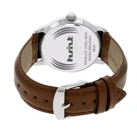 Primium Analogue Watch For Men,Black Dial, Brown Strap