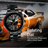 3d car Wheel Watch For Men, Alloy Strap,3d Watch Dial (Orange Colour)