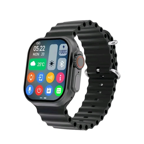 T800 Ultra Unisex Smartwatch For Men And Women, Wireless Charging, Orange Strap 