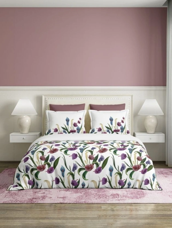 Ddecor Bedsheet King Size Bedsheet Digital Print Ethenic Bedsheet 2.74 Meter X 2.74 Meter With 2 Pillow Cover