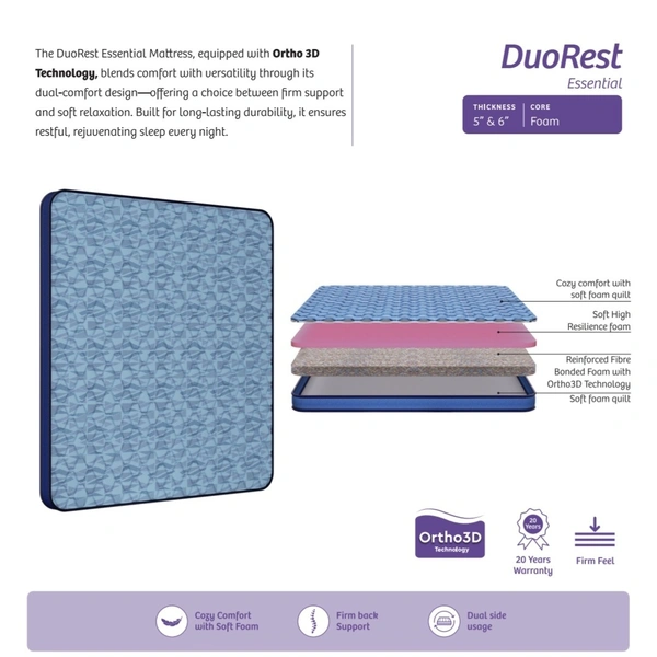 Kurlon DuoRest Essential Mattress 5 Inch Kurlon In Ahmedabad near Thaltej Sg Highway Call 9624407991