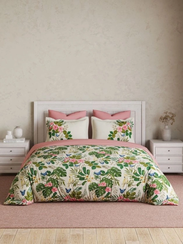 Ddecor Super King Size Bedsheet 3 Meter X 3 Meter With 2 Pillow Covers Cotton Bed Sheet  - 3.00 M X 3.00 M