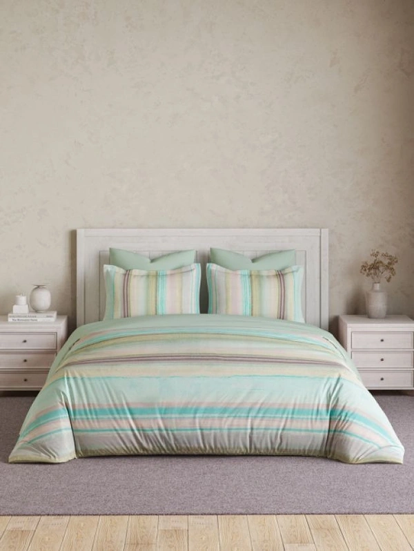 Ddecor Super King Size Bedsheet 3 Meter X 3 Meter With 2 Pillow Covers Cotton Bed Sheet  - 3.00 M X 3.00 M