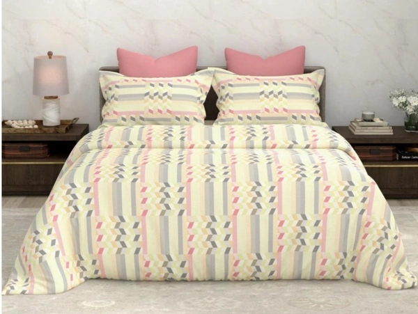 Bombay Dyeing King Size Bedsheet Cotton Bed Sheet 108 X 108 Inch With 2 Pillow Covers - 2.74 M X 2.74 M