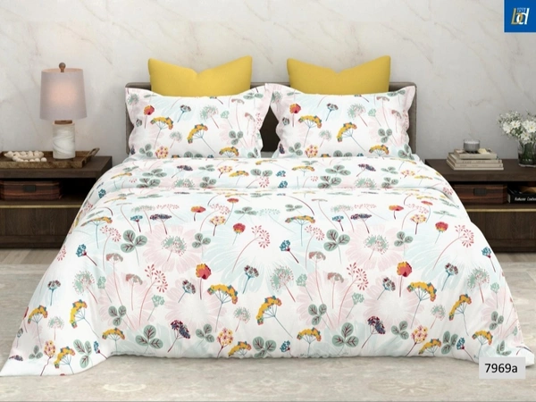 Bombay Dyeing King Size Bedsheet Cotton Bed Sheet 108 X 108 Inch With 2 Pillow Covers