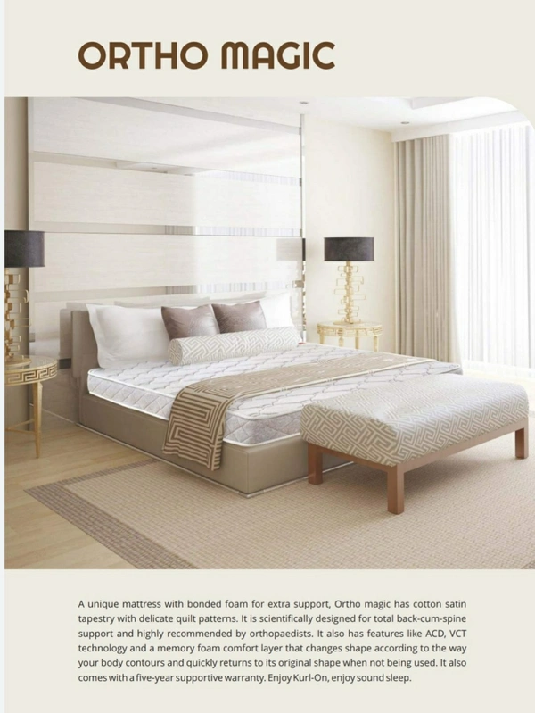 Kurlon Ortho Magic 5 Inch Mattress Memory Foam Coir Mattresses - 78 X 48, 5 Inch Thickness