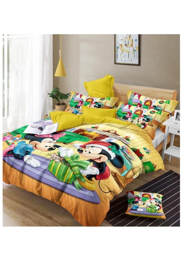 Kids King Size Double Bed Bedsheets 108" X 108" Bedsheet With 2 Pillow covers